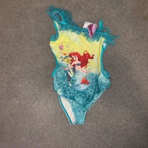 Disney Little Mermaid Girls Size 5/6 Swimsuit